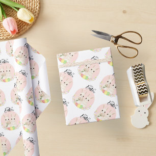 Cadeau Papier d'emballage Deux Lapins de Pâques