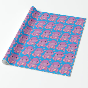 Cadeau Papier d'emballage d'hippopotame de bébé