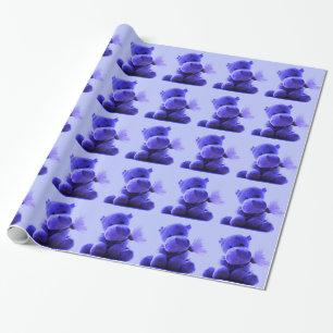 Cadeau Papier d'emballage d'hippopotame pourpre