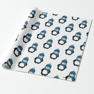 Cadeau Papier d'emballage d'hiver de motif mignon de