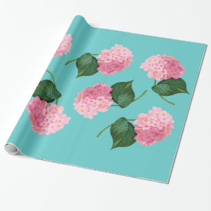 Cadeau Papier d'emballage d'hortensia rose de Redoute