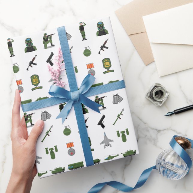 Cadeau Papier d'emballage d'icône militaire (Cadeaux)