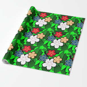 Cadeau Papier d'emballage d'impression de fleurs