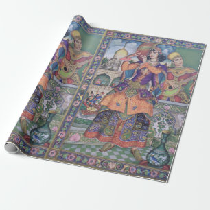 Cadeau Papier d'emballage d'impression indien vintage de