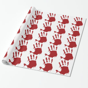 Cadeau Papier d'emballage d'impression manuelle sanglant