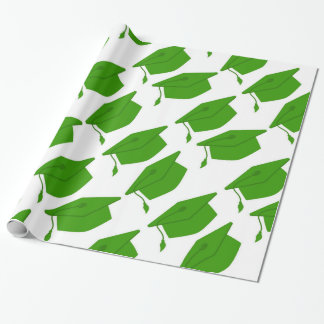 CADEAU PAPIER D'EMBALLAGE D'OBTENTION DU DIPLÔME VERTE ET