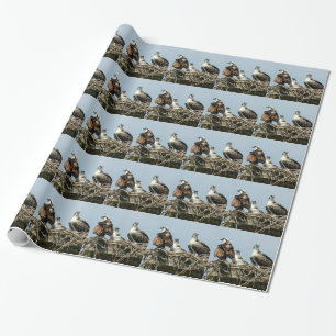 Cadeau Papier d'emballage d'oiseau de famille de