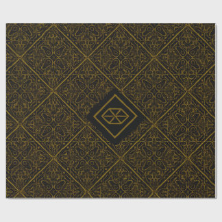 Cadeau Papier d'emballage doré andalou luxueux – Géométri