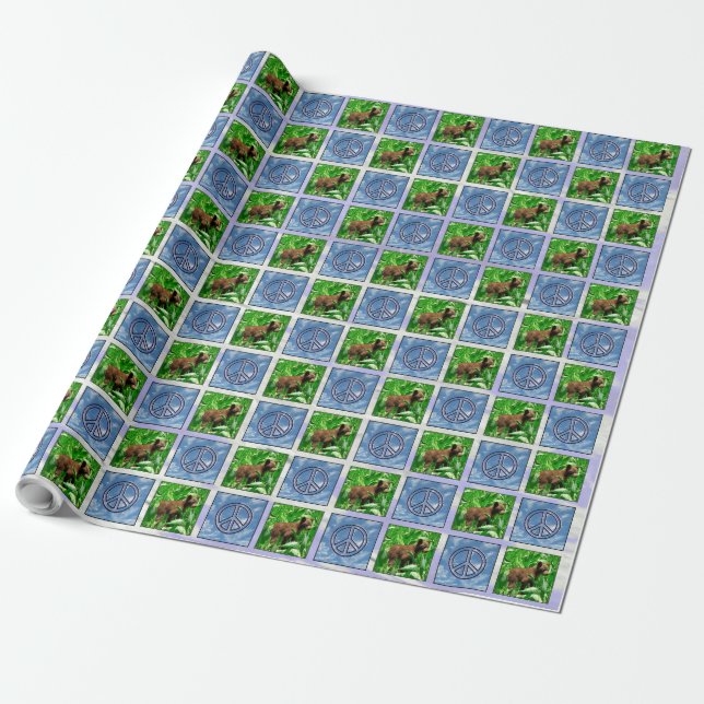 Cadeau Papier d'emballage d'ours de paix (Déroulé)