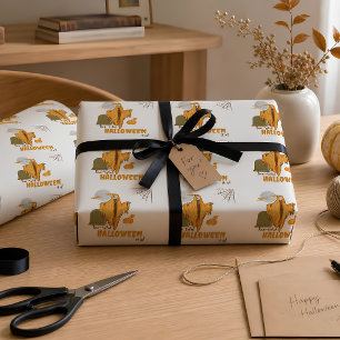 Cadeau Papier d'emballage drôle de squelette d'Halloween