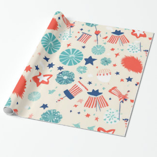 Cadeau Papier d'emballage du 4 juillet : Dessins patrioti