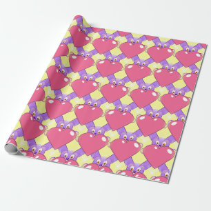 Cadeau papier d'emballage du coeur