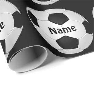 Cadeau Papier d'emballage du football avec votre NOM et