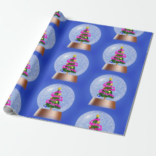 Cadeau papier d'emballage du globe de neige
