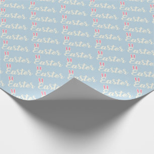 Cadeau Papier d'emballage écriture « Pâques » bleu clair