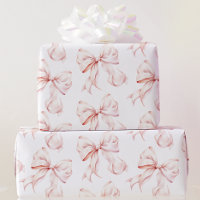 Papier d'emballage élégant à nœud rose