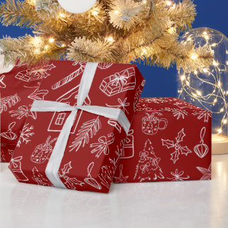 Cadeau Papier d'emballage Elegant Holiday Doodles