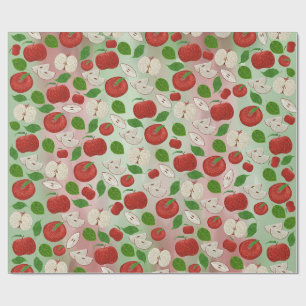 Cadeau Papier d'emballage en art pointilliste « Pomme de
