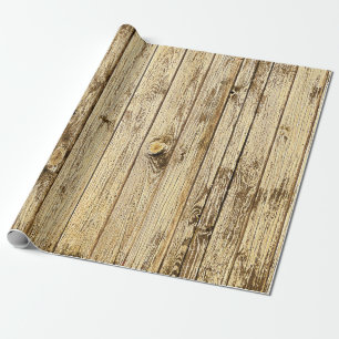 Cadeau papier d'emballage en bois blanchi