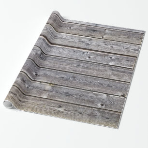 Cadeau papier d'emballage en bois de grange
