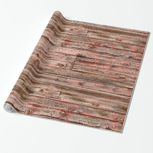 Cadeau papier d'emballage en bois de grange rouge