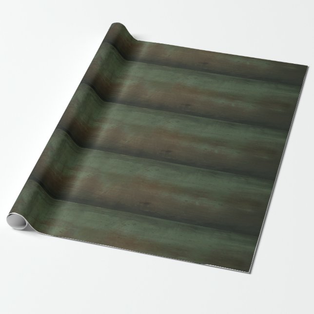 Cadeau Papier d'emballage en bois vert (Déroulé)
