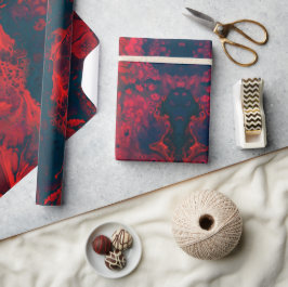 Cadeau Papier d'emballage en marbre rouge et noir