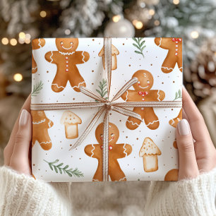 Cadeau Papier d'emballage en pain d'épices de Noël - Fête