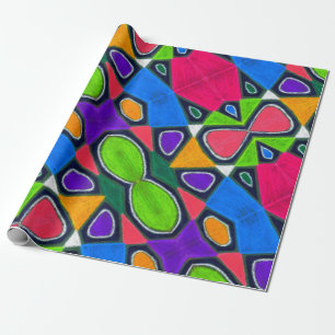 Cadeau Papier d'emballage en pastel d'huile audacieuse de
