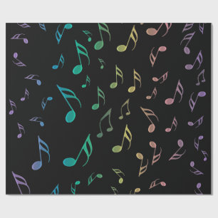 Cadeau Papier d'emballage ensoleillé de notes musicales