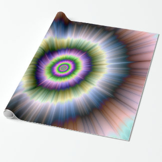 Cadeau Papier d'emballage Explosion bleu vert et rose