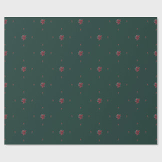 Cadeau Papier d'emballage festif poinsettia vert