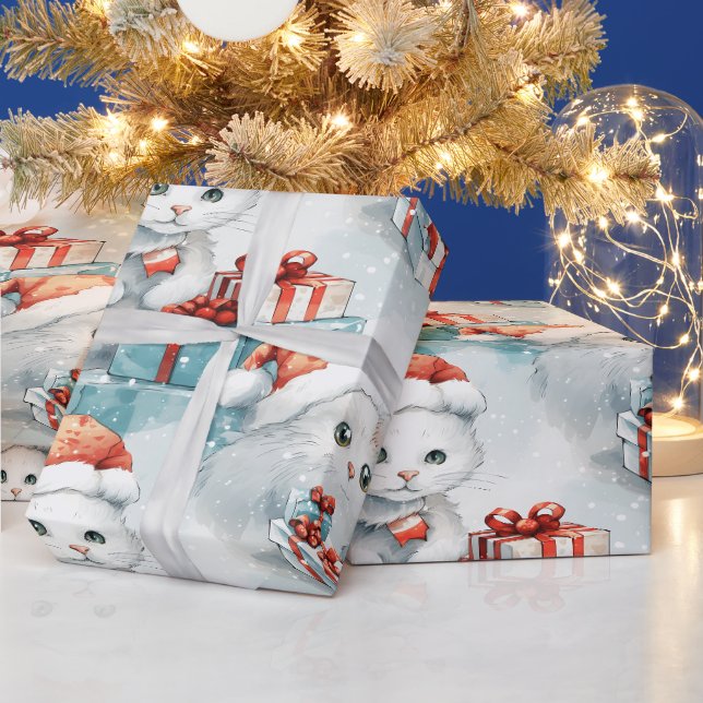 Cadeau Papier d'emballage Festive au thème du chat (Vacances)