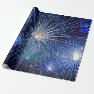 Cadeau papier d'emballage feu bleu