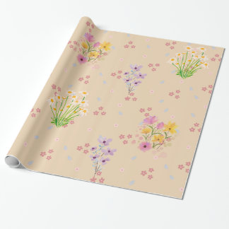 Cadeau Papier d'emballage Fleur sauvage Aquarelle Pastel