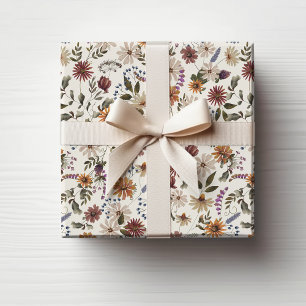 Cadeau Papier d'emballage Fleurs sauvages d'automne