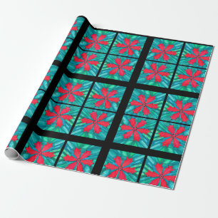 Cadeau Papier d'emballage Flocon de neige rouge