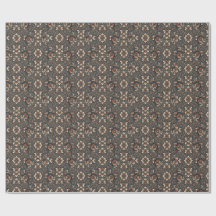 Papier d'emballage floral damassé vintage élégant