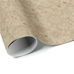 Cadeau Papier d'emballage floral de papier d'emballage