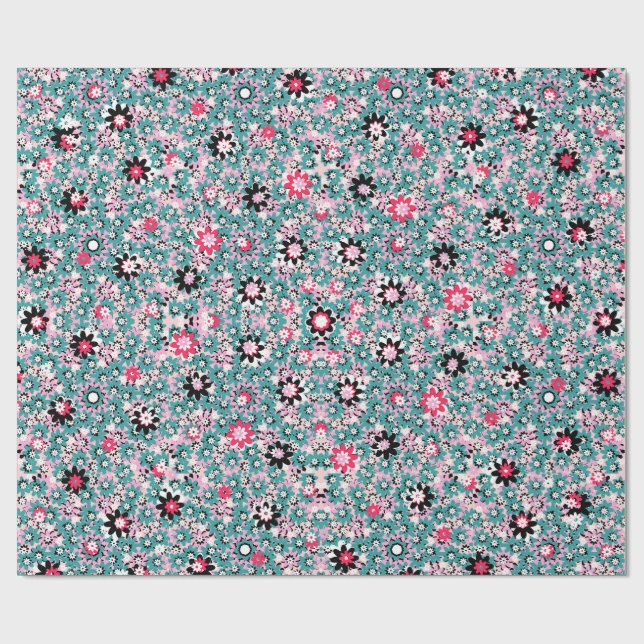 Cadeau Papier d'emballage floral - Élégant (Plat)