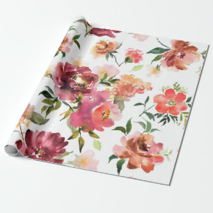 Cadeau Papier d'emballage floral frais de mariage de prin