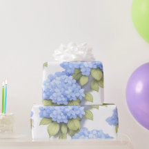 Papier d'emballage floral Hydrangea bleu – Boutiqu