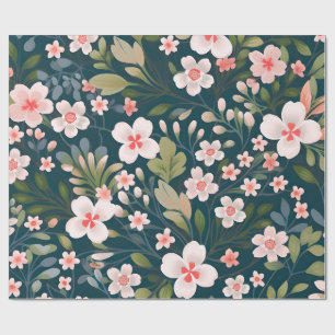 Cadeau Papier d'emballage floral mat – Fleur élégante