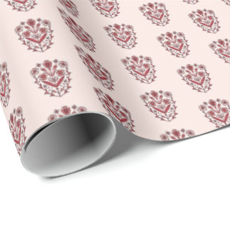 Cadeau Papier d'emballage floral orné