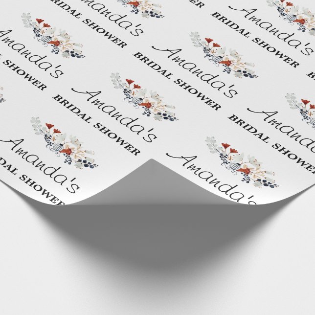 Cadeau Papier d'emballage floral pour douche de mariée (Coin)