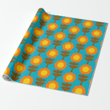 Papier d'emballage floral rétro Boho Botanica