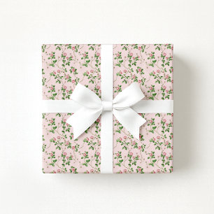 Cadeau Papier d'emballage floral rose Cottagecore grandmi