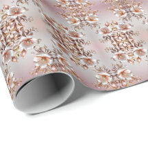 Papier d'emballage floral rose décoratif