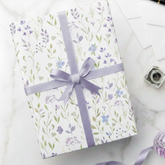 Cadeau Papier d'emballage floral violet