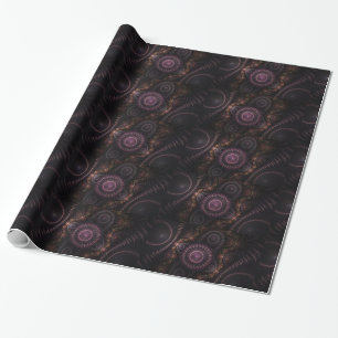 Cadeau papier d'emballage fractal violet